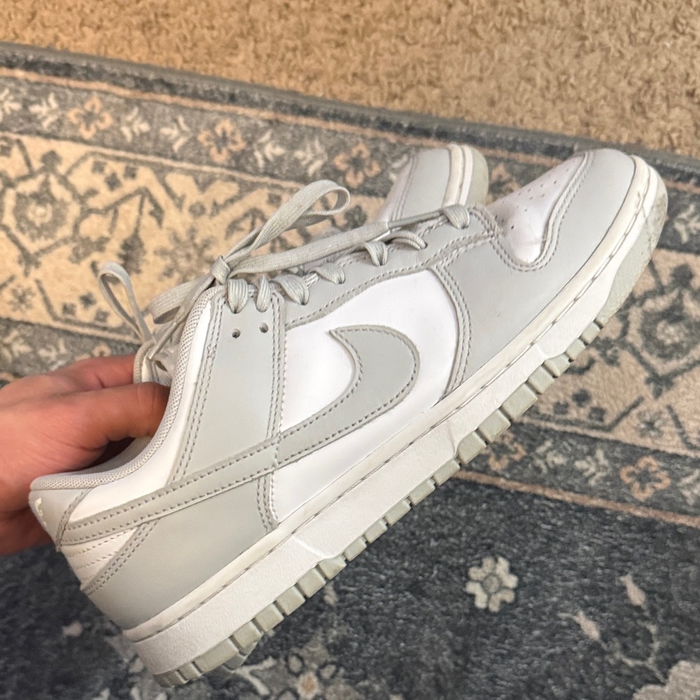 Nike Light Gray and White Dunks